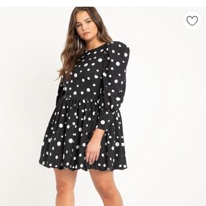 NWOT Eloquii polka dot bubble hem dress